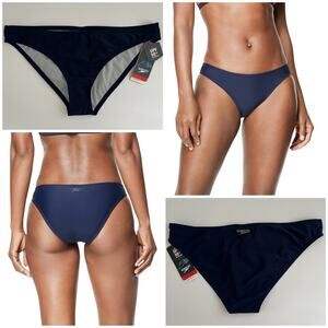 Speedo Hipster Bikini Swim Bottom Women's L in Peacoat Navy Blue UPF 50 $42 NWT